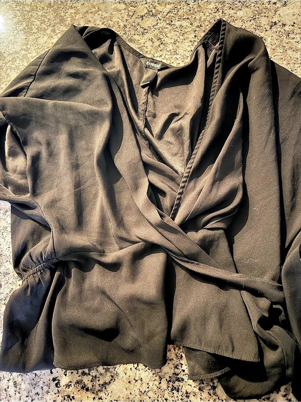 Express Black Wrap Blouse